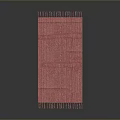 Red Knitted Scarf With Fringes And Soft Texture For Winter Fashion