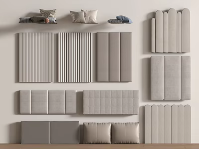 Soft Upholstered Panels With Various Modern Designs For Home Wall And Headboard Decor 3d model