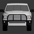 Silver Modern Pickup Truck with Double Cab Black Wheels on Reflective Surface 3d model