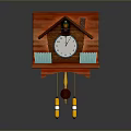 Clock Wall Clock Retro Clock Retro Clock Large Clock Pendulum Furnishings 3d model