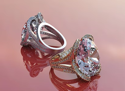 Modern Diamond Ring Modern Realistic Ring Diamond Ring Gem Fashion Luxury Jewelry 3d model