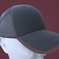 Dark Baseball Cap With Mesh Panel And Button On Mannequin 3d model
