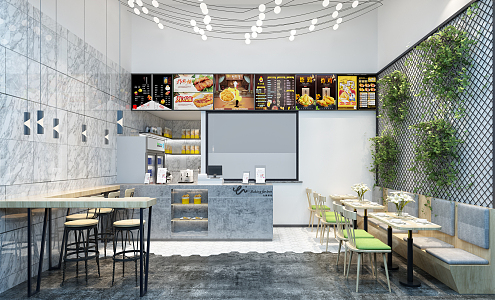 Modern Milk Tea Shop 3d model