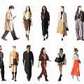 Multiple People Showcasing Diverse Modern Fashion Outfits With Stylish Poses