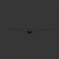Vibrant Dragonfly With Red Transparent Wings And Striped Body On Dark Background