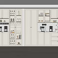 Modern Luxury Kitchen Wine Cabinet With Glass Doors Built in Lighting And Coffee Makers