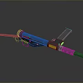 3D Rendered Vintage Metal Weapon With Long Barrel Stock And Magazine