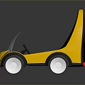 Yellow Small Concept Car With Black Seat Transparent Windshield And Red Bumper