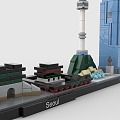 LEGO toy blocks city skyline complex seoul 3d model