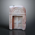 Ancient Stone Carved Doorway With Double Doors Arched Top And Intricate Decorative Patterns