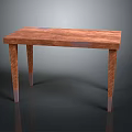 Simple Wooden Table With Rectangular Tabletop And Slim Legs In Natural Wood Grain