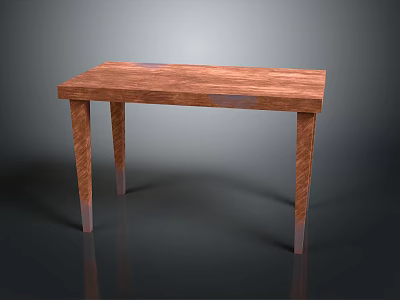 Modern Table Wooden Table Round Table 3d model