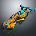 Futuristic Orange And Blue Race Car With Aerodynamic Design And VELO ARK Logos