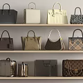 Stylish Handbags Display On Shelves With Various Styles Colors Materials And Patterns