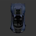 Sleek Blue Bugatti Supercar With White Roof And Black Rear Spoiler