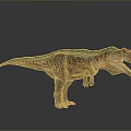 3D Tyrannosaurus Dinosaur Model With Spotted Skin Red Head Open Mouth Standing On Reflective Floor