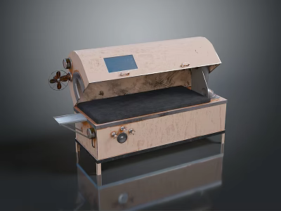 Modern Countertop Kitchen Appliance With Digital Screen Control Knobs Wooden Lid And Metal Base 3d model