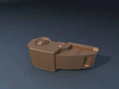Modern Metal Door Handle 3D Model With Detailed Knob And Sleek Structure 3d model