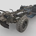 Rugged Off Road Terrain Vehicle Chassis With Large Tires And Mechanical Components