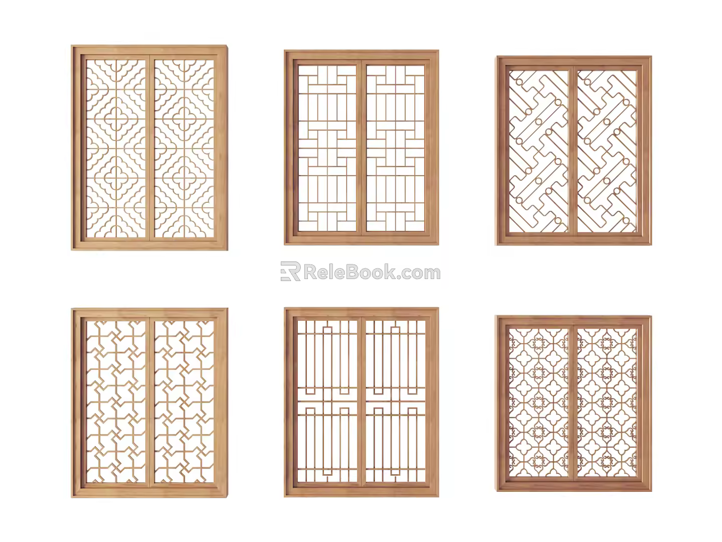 Chinese window combination 3d model