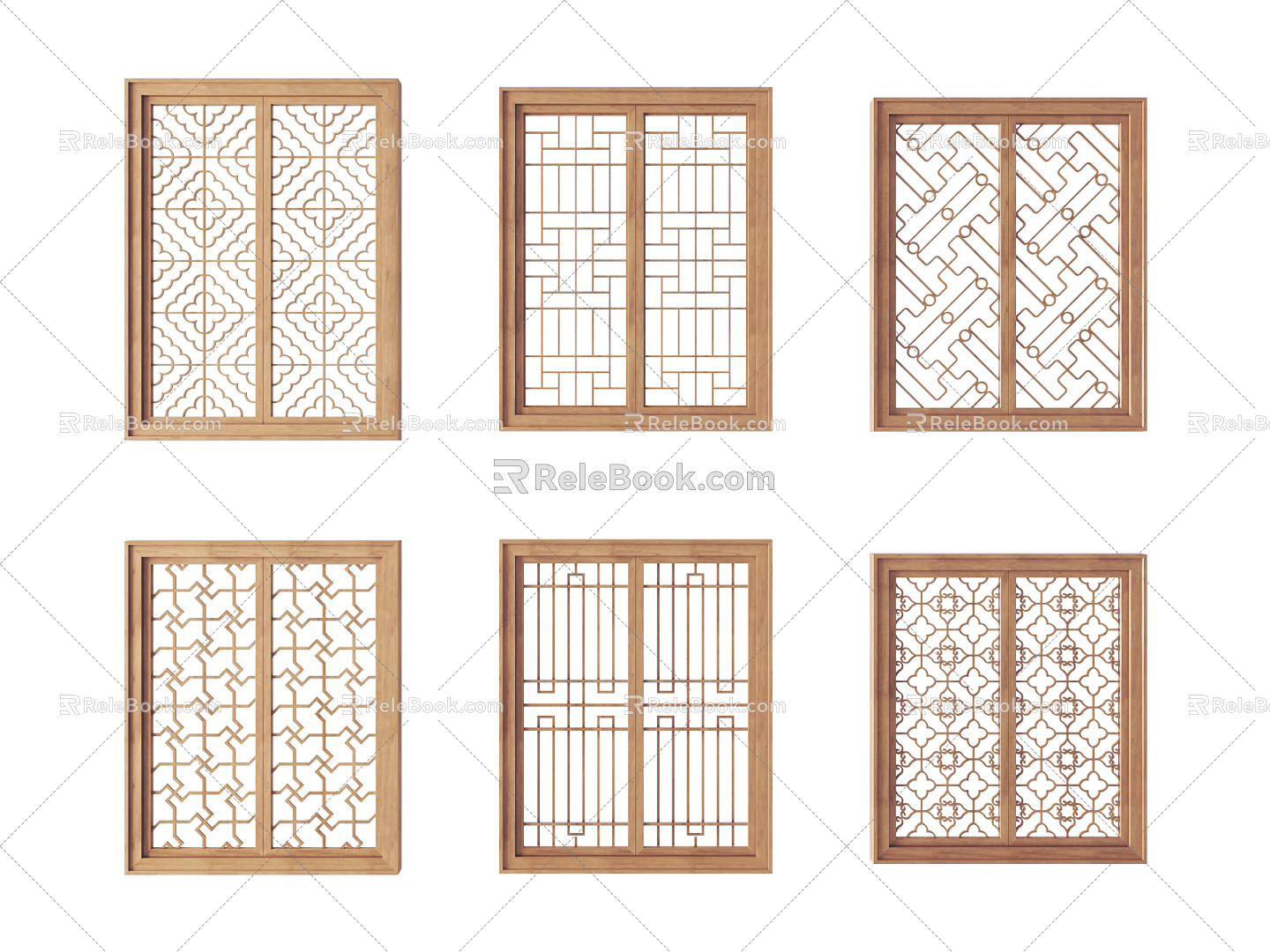 Chinese window window combination 3d model