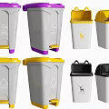 Public Facility Trash Bins With Pedal Design And Various Color Lids