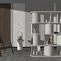 Quiet bookshelf partition shelf 3d model