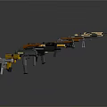 Array Of Modern Tactical Weapons Including Assault Rifles With Various Colors And Designs
