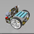 Innovative Modern Furniture With Circuit Board Blue Batteries And Mobile Wheels