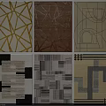 Modern Square Rugs With Various Geometric Patterns And Neutral Color Tones 3d model