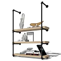 Modern Bookshelf Wrought Iron Bookshelf 3d model