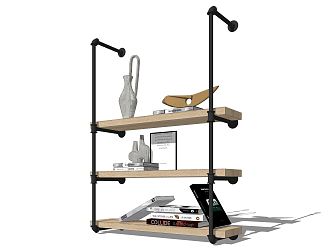 Modern Bookshelf Wrought Iron Bookshelf 3d model