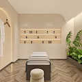 Serene SPA Sauna Room With Massage Bed Green Plants And Arched Design