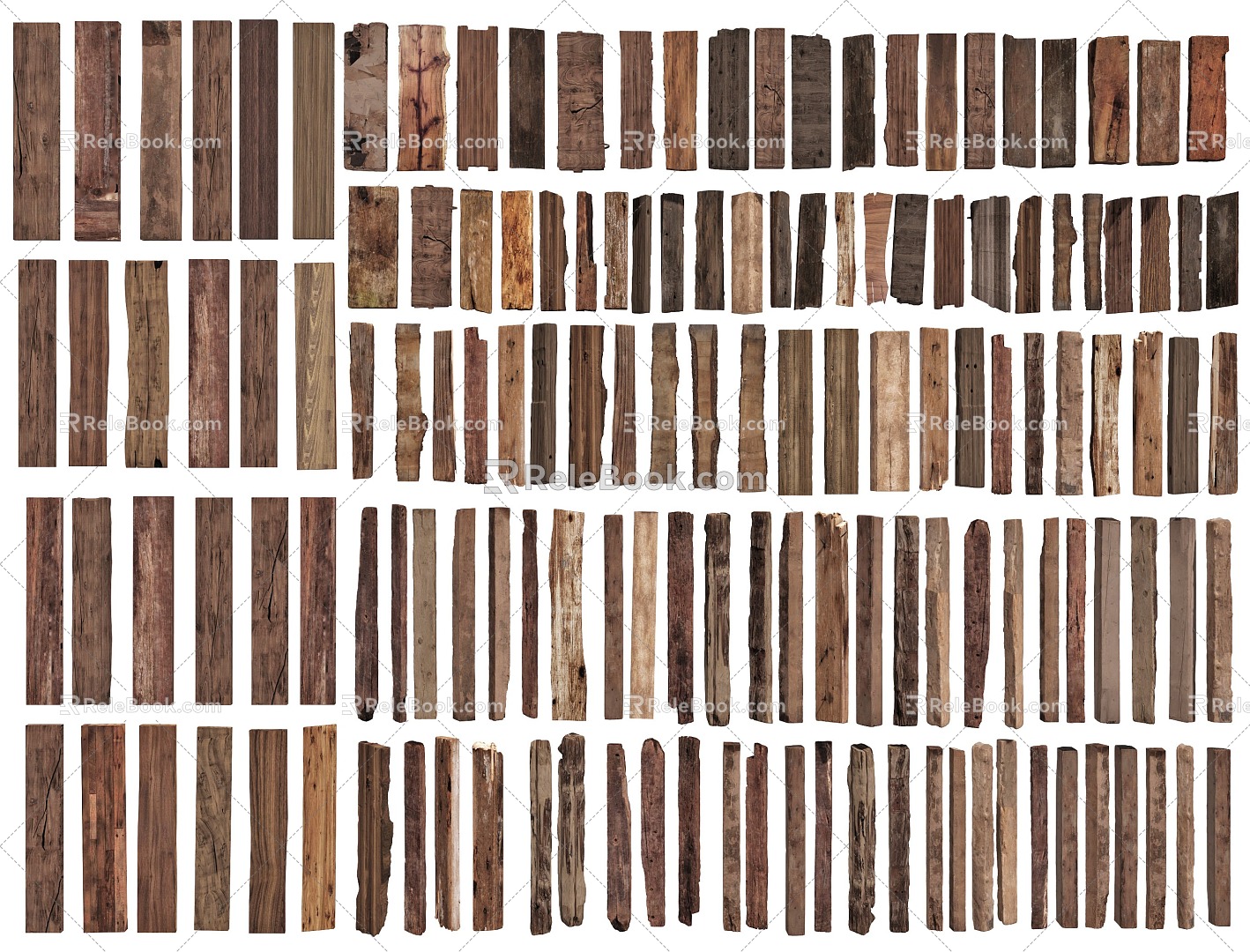 New Chinese Style Old Wood Board Wood Board Dead Wood Old Wood Wooden Strip Country Wood Block Wood Stake Log Wood Door Panel 3d model