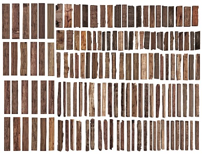 New Chinese Style Old Wood Board Wood Board Dead Wood Old Wooden Strip Country Wood Block Wood Stake Log Wood Door Panel 3d model