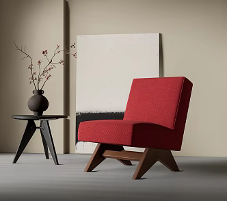 Modern Single Sofa Side Corner Vase Flower Art 3d model