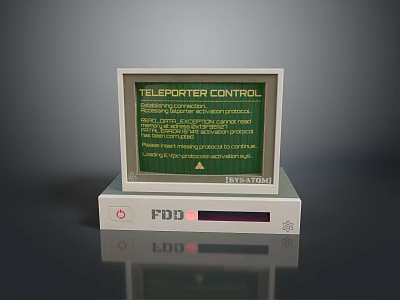 FDD Teleporter Control Device With Green Screen Display Interface 3d model