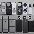 Various Modern Washing Machines In Different Colors And Designs For Home Use