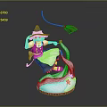 Female Elf Cartoon Witch Magic Witch Magic Girl Magician Elf Mage Warlock Wizard 3d model