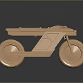 Copper Colored Modern Motorcycle Model With Sleek Lines On Dark Background