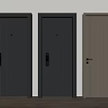 Three Modern Security Doors With Different Color Finishes And Secure Lock Designs 3d model