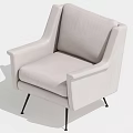 Elegant Light Gray Leather Armchair With Modern Design And Slim Metal Legs
