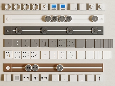 Modern Switch Socket Mobile Rail Socket 3d model