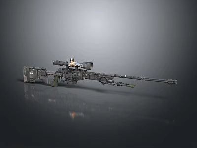 High Precision Sniper Rifle With Tactical Scope Long Barrel And Mechanical Design 3d model