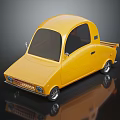 Yellow Small Truck Themed Kids Storage Cabinet With Smooth Surface Design