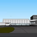 Modern Campus Building Complex Layout With Parking Lots Green Areas And Recreational Spaces
