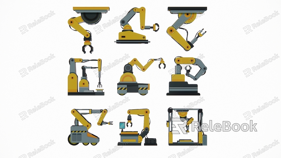 Industrial Intelligent Robot Robot Arm Workshop Equipment Silhouette model