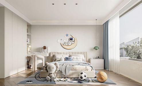 Modern Children's Room Boys Room 3d model