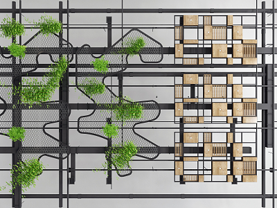 Industrial LOFT pipe bare roof pipe 3d model