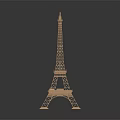 Wooden Eiffel Tower Decorative Furniture Model With Reflective Surface And Dark Background